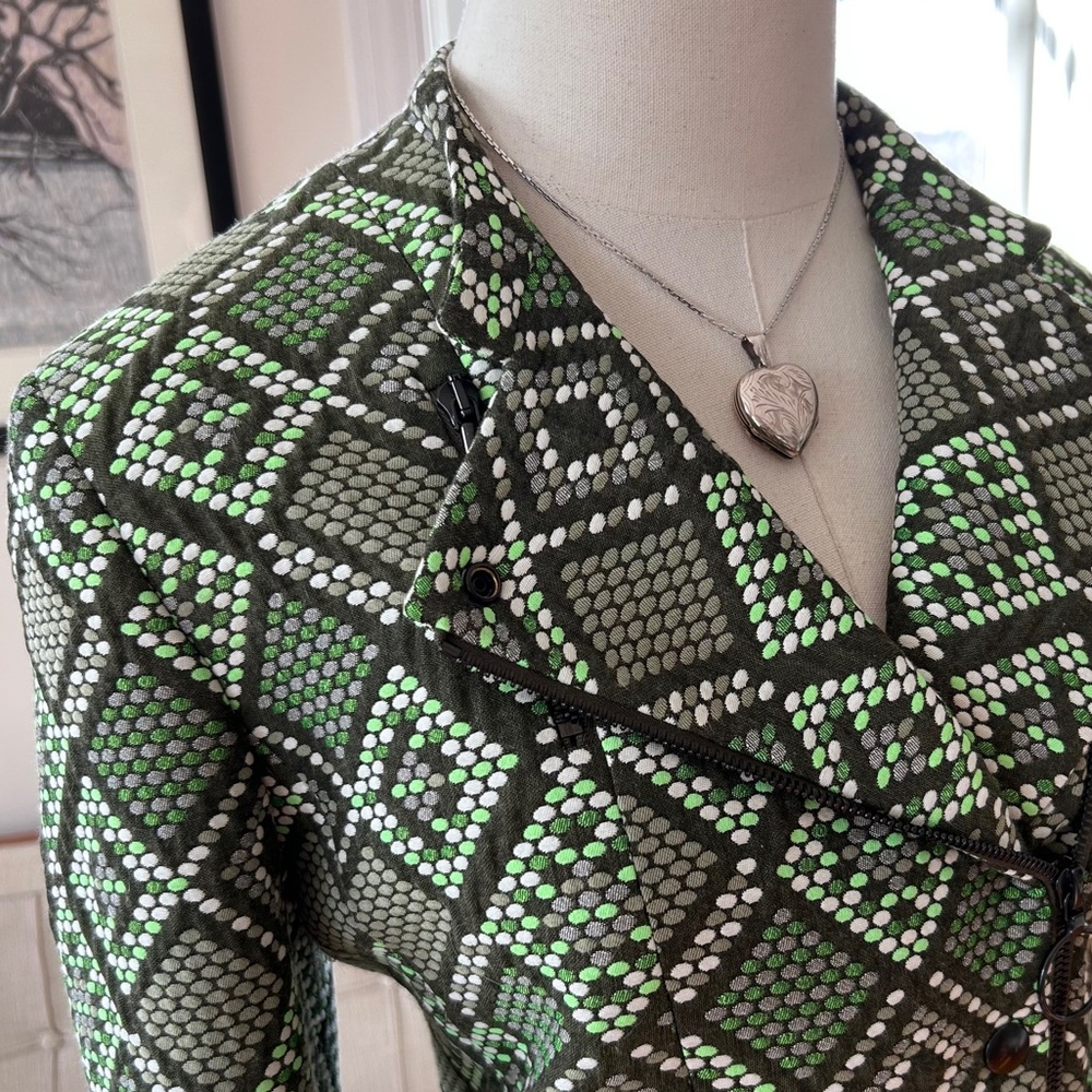 Akris Punto Diamond Jacquard Moto Cropped Jacket